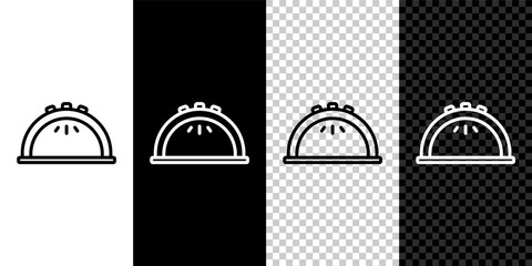 Set line Manicure lamp icon isolated on black and white, transparent background. UV lamp for nail polish drying. Vector