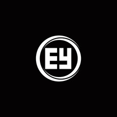 EY logo initial letter monogram with circle slice rounded design template