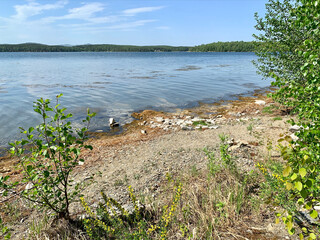  Russia, Chelyabinsk region.Beautiful Lake Uvildy in sunny spring weather
