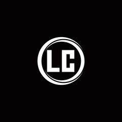 LC logo initial letter monogram with circle slice rounded design template