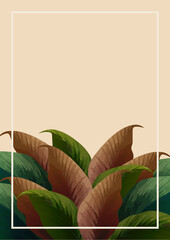 Abstract art tropical nature background vector. Watercolor plant leaves. Boho style. Foliage, botanical tropical leaves and flower patterns for summer sale banners, booklets, prints and fabrics. EPS10