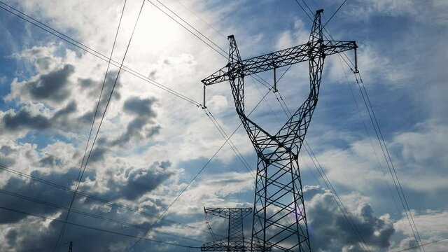 High voltage electric lines timelapse