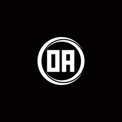 Obraz premium OA logo initial letter monogram with circle slice rounded design template