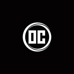 Obraz premium OC logo initial letter monogram with circle slice rounded design template