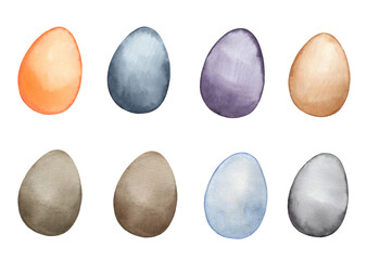 Watercolor Easter eggs, Colorful decor eggs illlustration