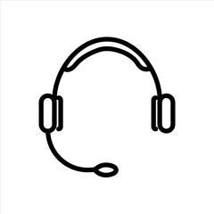 Call center administrator icon. Care about customers concept. Vector EPS10 line stroke