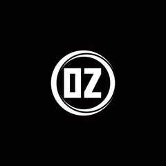 OZ logo initial letter monogram with circle slice rounded design template