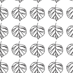 Seamless pattern with leaves. Vector illustration.