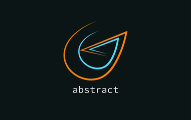 geometric, triangle, abstract linear logo, vector logo template, Logotype concept logo.- illustration