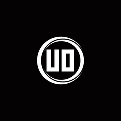 UO logo initial letter monogram with circle slice rounded design template