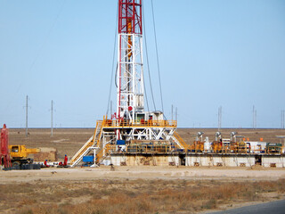 Drilling Rig in the steppe.