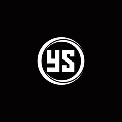 YS logo initial letter monogram with circle slice rounded design template