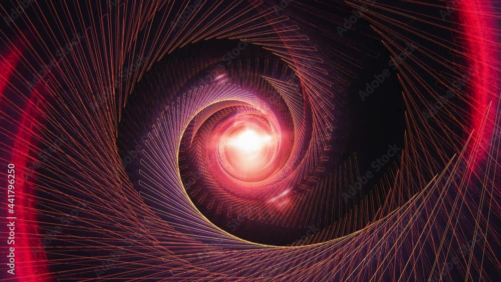 Poster 4k 3d futuristic technology fractal art. pink purple red colors swirl net mesh are spinning around c