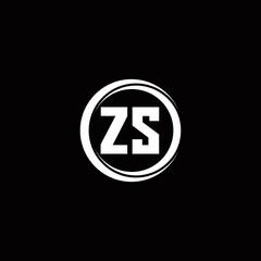 ZS logo initial letter monogram with circle slice rounded design template