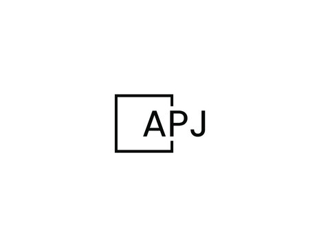 APJ Letter Initial Logo Design Vector Illustration