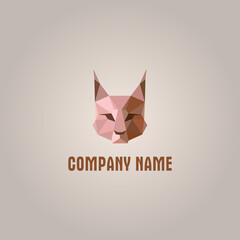 lynx drawn with polygons, triangles in flesh shades © Aleksandr