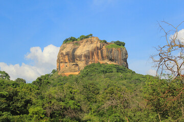 Fototapeta na wymiar formations in region country the sigiriya rock fortress a man made miracle