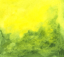 hand drawn watercolor abstract background yellow green