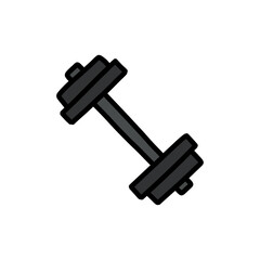 dumbbell doodle icon, vector color line illustration