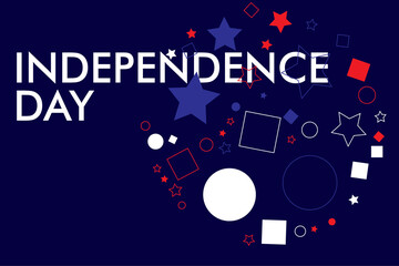 Independence Day letter simple design with shape combination and colors  