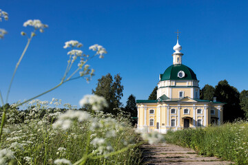 MOSCOW REGION, RUSSIA - June 10, 2021, Church of Michael the Archangel in the village of...