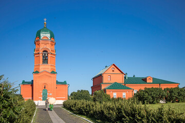 The stone church on Kulikovo Field in the nearby settlement of Monastyrshchino, Russia. According to a legend, the fallen Russian soldiers were interred after the battle in 1380.