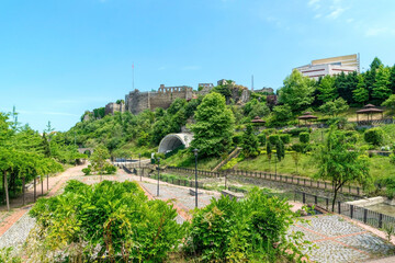 Ruins of an ancient Byzantine castle in Trabzon city, Turkey