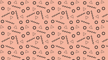 Circles and triangles 80s,seamless pattern