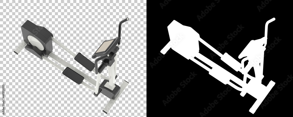 Poster elliptical device for gym isolated on background with mask. 3d rendering - illustration