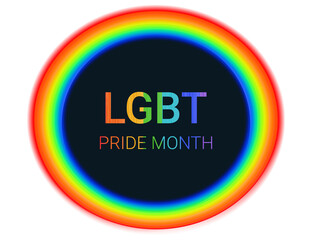 Заголовок: LGBT pride month. Brush strokes. Horizontal banner. Symbol of LGBTQ lesbian, gay pride. Rainbow. Stock vector illustration.