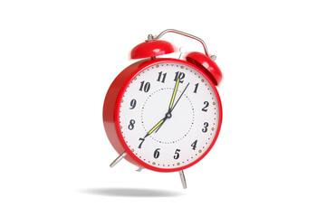 Alarm clock ringing isolated on white background with motion blur. 3d illustration.