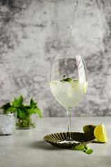 mojito with mint and lime in a glass