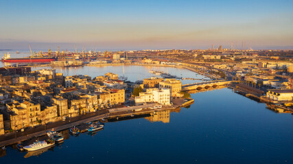 Aerial view of Taranto old city, Puglia. Italy