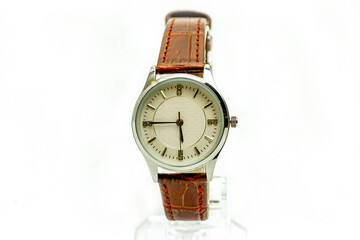 Gold Dial Leather Strap Watch