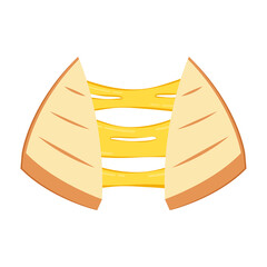 Sandwich cheese vector. Bread vector. wallpaper. background. Cheese stretch.