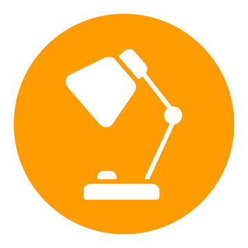 recommend clip art: Table Lamp white glyph icon. Workspace sign