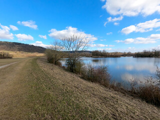 Danube River and its old waters are photographed in Bavaria 