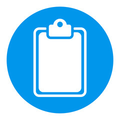 Clipboard outline white glyph icon. Workspace sign