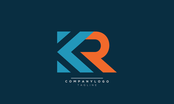 KR initials monogram letter text alphabet logo design