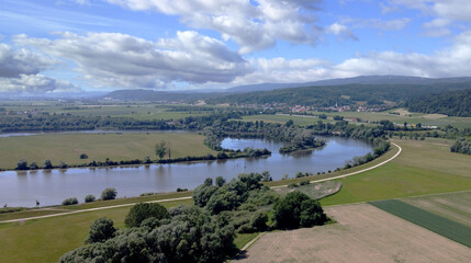 Danube River and its old waters are photographed in Bavaria 