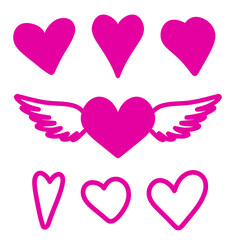Hearts dark pink vector