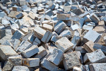 Dismantling of paving slabs in the city.