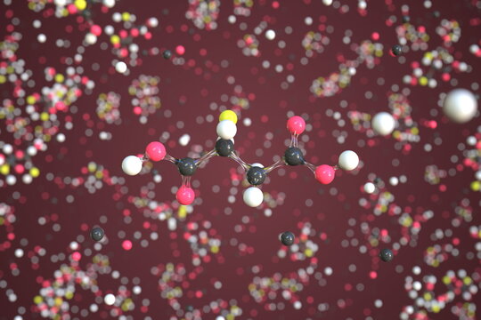 Succimer molecule. Conceptual molecular model. Chemical 3d rendering
