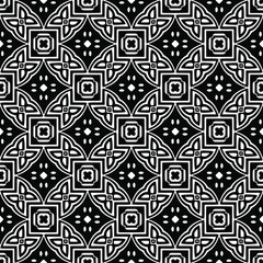  floral seamless pattern background.Geometric ornament for wallpapers and backgrounds. Black and white pattern.