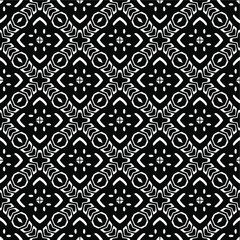  floral seamless pattern background.Geometric ornament for wallpapers and backgrounds. Black and white pattern.