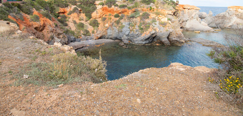 Amazing coves and cliffs of the maritime town of Cabo de Palos in Murcia, Spain with its wonderful views. Authentic diving and snorkeling paradises