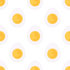 seamless pattern with boiled egg, vector illustration