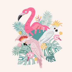 Parrot and leaves 13