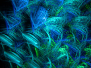 	
light painting photography, waves of vibrant color against a black background. Long exposure photo of vibrant fairy lights in abstract	
