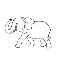 Simple art work silhouette of an elephant